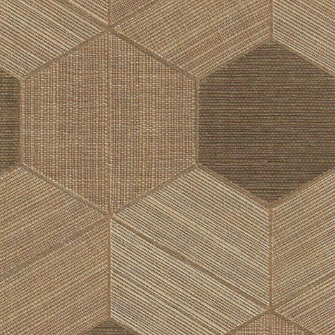 BX10015 Casablanca Sisal Tan Copper metallic Wallpaper