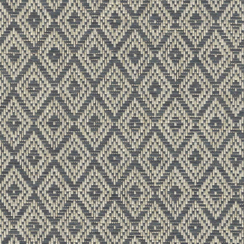 BX10048 Diamond Back Paper Weave Charcoal Cream Wallpaper