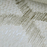 8964 Beige Off white cream Gold faux thread fabric geo trellis textured wallpaper 3D