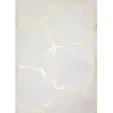 OL2719 Beige Off white cream gold metallic trellis Honeycomb hexagon lines Wallpaper 3D