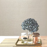 121035 Beige tan faux basket cross weave paper imitation textured plain wallpaper roll