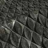 Z10929 Black Gray silver metallic faux fabric diamond textured Wallpaper 3-D illusion