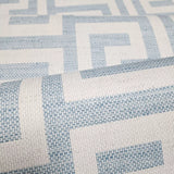 LN41202 Blue off white faux weave Woven Raffia fabric Greek key Luna retreat wallpaper