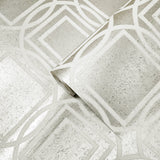 12406, LC7150 Brass cream metallic white trellis square circle lines natural cork wallpaper 3D