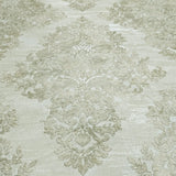 Z78033 Brass sand beige pearl cream textured Victorian damask faux fabric Wallpaper 3D