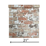 IR70201 Brickwork off white red gray Exposed faux distressed brick Wallpaper 3D