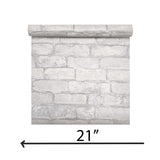2922-21261 Brickwork white light gray Exposed faux brick pattern Wallpaper rolls