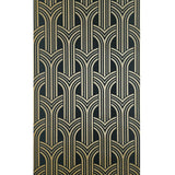 DC61310 Broadway Arches arthouse trellis lines matte gray black gold metallic Wallpaper