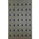 DC61310 Broadway Arches arthouse trellis lines matte gray black gold metallic Wallpaper