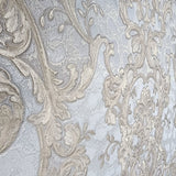 Z80043 Bronze silver gold metallic damask wallpaper faux leopard cheetah skin textured
