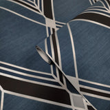 DC60512 Brooklyn Diamond Navy blue black silver Metallic trellis modern geo Wallpaper 3D