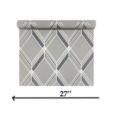 DC60504 Brooklyn Diamond black gray silver metallic trellis modern geometric Wallpaper
