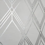 DC60510 Brooklyn Diamond light gray off white silver metallic trellis line geo Wallpaper