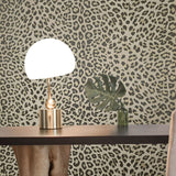Z80039 Brown bronze brass gold metallic faux leopard cheetah skin textured wallpaper 3D
