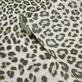 Brown bronze tan gold metallic faux leopard cheetah skin textured wallpaper 3D