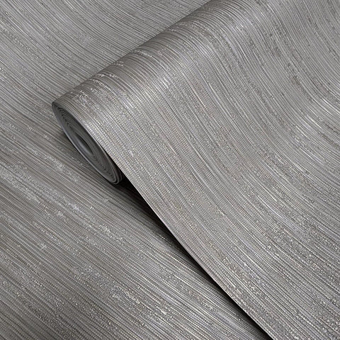 Z21848 Brown taupe gold stria lines faux fabric textured plain contemporary wallpaper