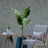 C88104 Dark gray plain faux woven thread sackcloth fabric textured modern Wallpaper