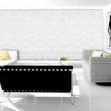 C88109 Grayish ivory cream off white wavy trellis lines textured contemporary Wallpaper