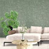 C88120 Distressed beige green faux woven thread sackcloth fabric textured Wallpaper