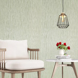 C88145 Ivory light green gold stria lines faux fabric textured modern plain Wallpaper
