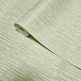 C88145 Ivory light green gold stria lines faux fabric textured modern plain Wallpaper
