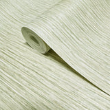 C88145 Ivory light green gold stria lines faux fabric textured modern plain Wallpaper
