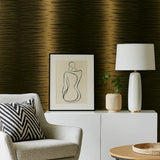 CB10004 Bold exotic faux animal fur tiger stripe golden brown olive green wallpaper roll

