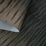 CB10004 Bold exotic faux animal fur tiger stripe golden brown olive green wallpaper roll
