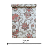 CB10800 Off white red gray flowers giacomo Bohemian Monarchos Paisley floral wallpaper
