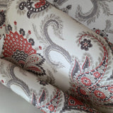 CB10800 Off white red gray flowers giacomo Bohemian Monarchos Paisley floral wallpaper
