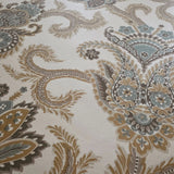 CB10804 Taupe brown teal Giacomo Bohemian flowers Monarchos Paisley floral wallpaper 3D