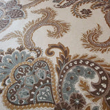 CB10804 Taupe brown teal Giacomo Bohemian flowers Monarchos Paisley floral wallpaper 3D