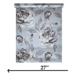 CB11008 Floral Purple white brown silver large peony flowers botanical blooms Wallpaper
