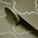 CB12504 Brass brown beige cream trellis natural sisal Grasscloth textured geo Wallpaper
