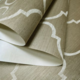 CB12504 Brass brown beige cream trellis natural sisal Grasscloth textured geo Wallpaper
