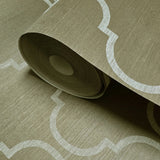 CB12504 Brass brown beige cream trellis natural sisal Grasscloth textured geo Wallpaper
