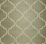 CB12504 Brass brown beige cream trellis natural sisal Grasscloth textured geo Wallpaper
