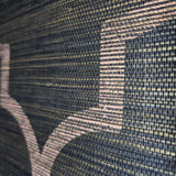 CB12507 Black olive brown gold copper trellis natural Grasscloth textured geo Wallpaper