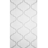 CB12608 Classic Moroccan Trellis soft off white gray textured geo ogee wallpaper roll 3D