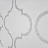 CB12608 Classic Moroccan Trellis soft off white gray textured geo ogee wallpaper roll 3D
