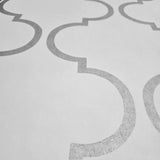 CB12608 Classic Moroccan Trellis soft off white gray textured geo ogee wallpaper roll 3D