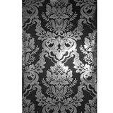 CB22200 Victorian Silver foil metallic deep black traditional damask modern wallpaper 3D
