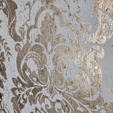 CB22205 Ivory beige cream gold metallic natural cork textured Victorian damask Wallpaper