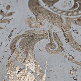 CB22205 Ivory beige cream gold metallic natural cork textured Victorian damask Wallpaper