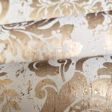CB22205 Ivory beige cream gold metallic natural cork textured Victorian damask Wallpaper