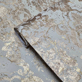 CB22205 Ivory beige cream gold metallic natural cork textured Victorian damask Wallpaper