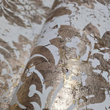CB22205 Ivory beige cream gold metallic natural cork textured Victorian damask Wallpaper