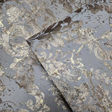 CB22205 Ivory beige cream gold metallic natural cork textured Victorian damask Wallpaper