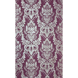 CB22209 Burgundy red silver metallic natural cork textured Victorian damask Wallpaper 3D

