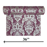 CB22209 Burgundy red silver metallic natural cork textured Victorian damask Wallpaper 3D
